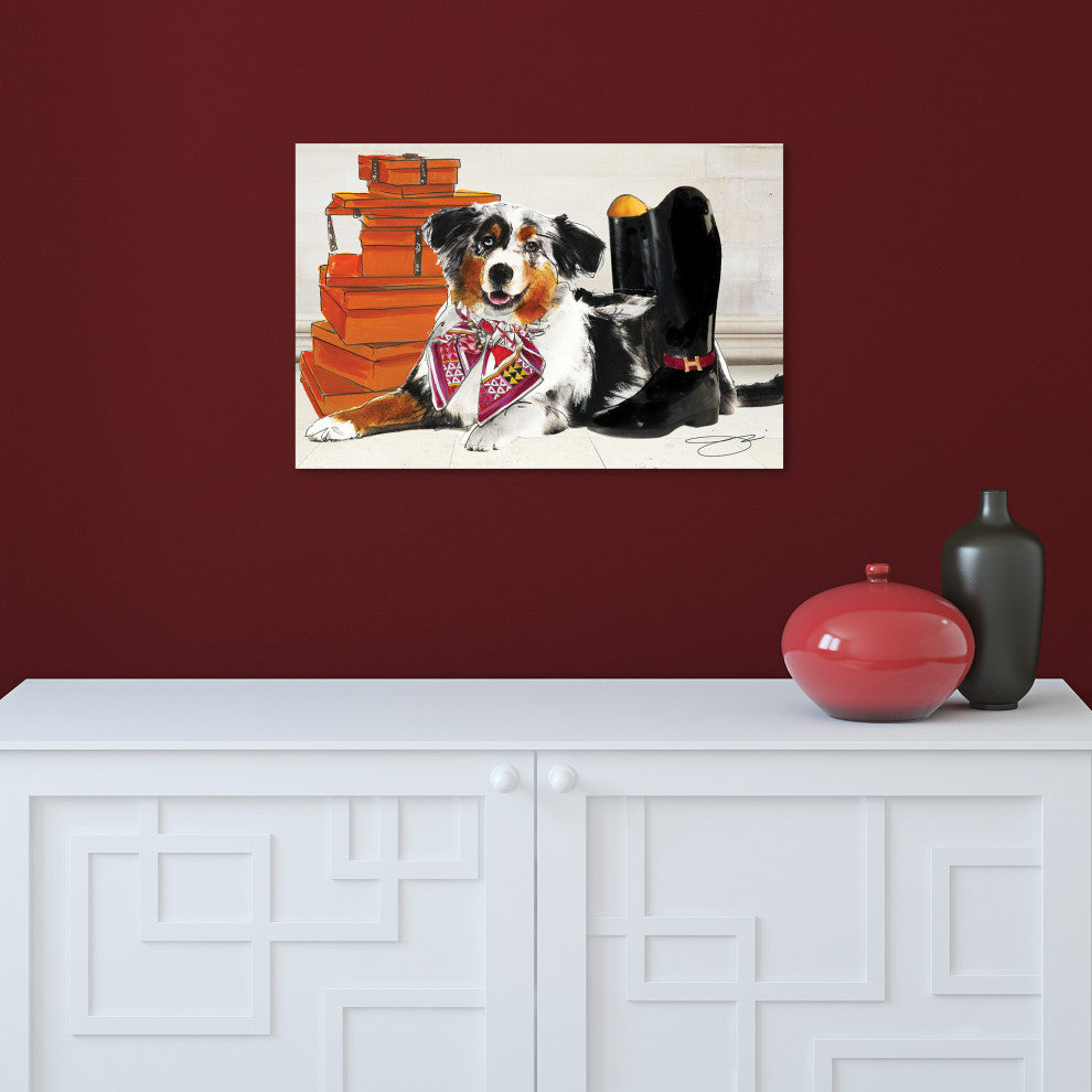 "Border Collie" Dog Wall Art Print Frameless Free Floating Tempered Glass Panel