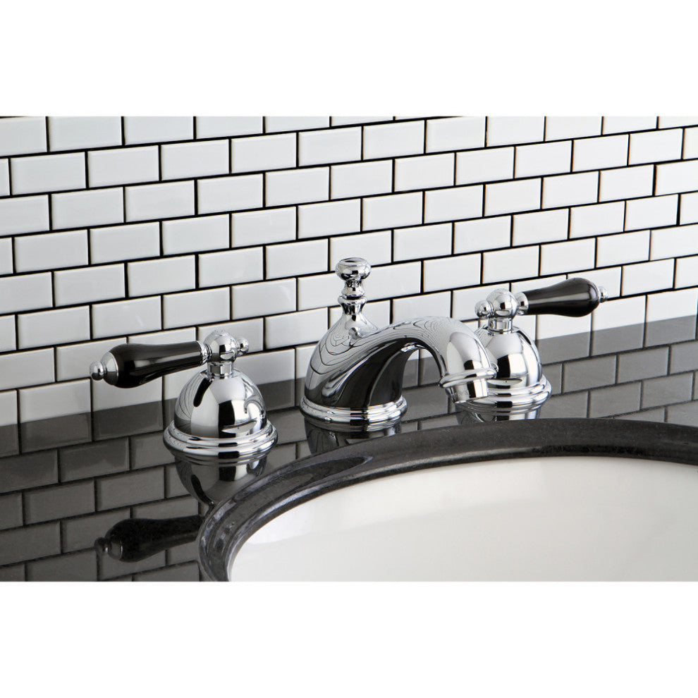 Kingston Brass Widespread Bathroom Faucet With Brass Pop-Up, Polished Chrome