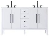 Home Living 60" Double Bathroom Vanity, White