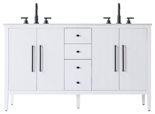 Home Living 60" Double Bathroom Vanity, White