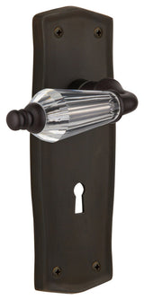 Prairie Plate with Keyhole Passage Parlor Lever, Oil-Rubbed Bronze