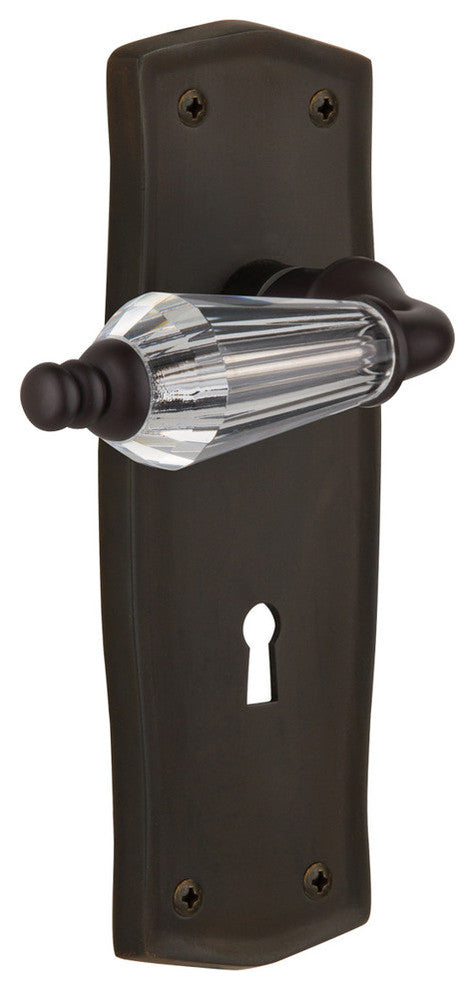 Prairie Plate with Keyhole Passage Parlor Lever, Oil-Rubbed Bronze
