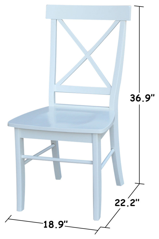Set of Two X-Back Chairs, White