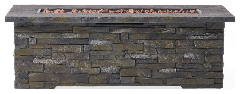 Dunnigan Outdoor 50,000 BTU Lightweight Concrete Fire Pit, No Tank Holder