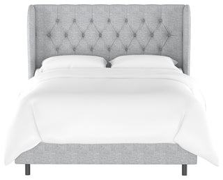 Bradwell Full Tufted Curved Wingback Bed, Zuma Pumice