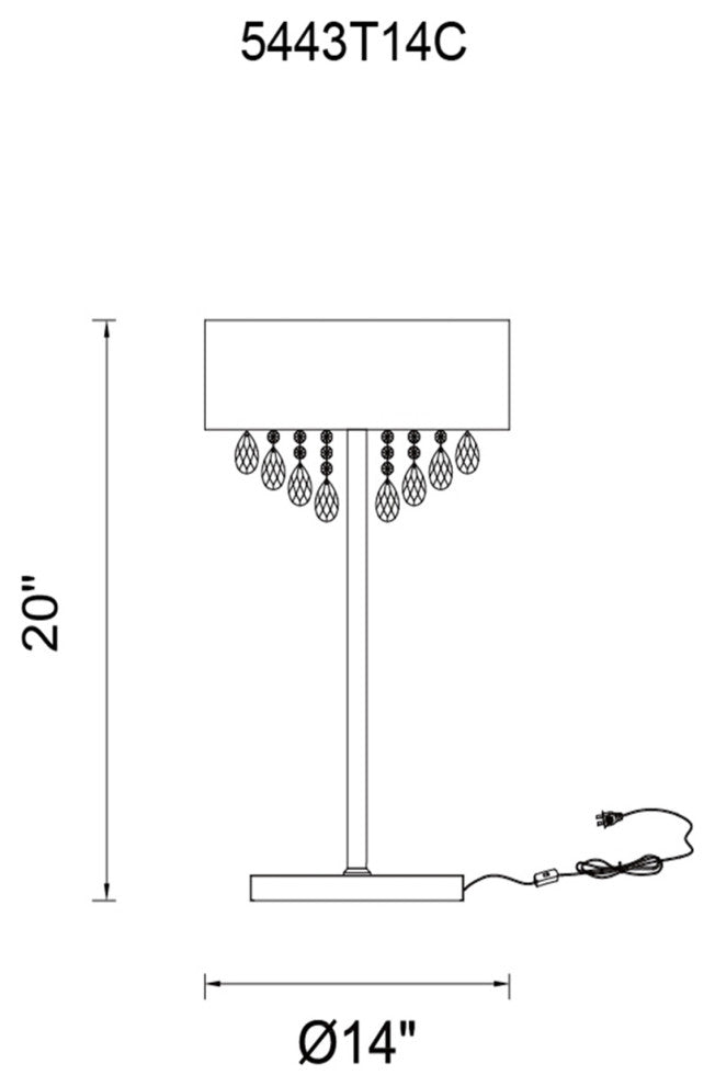 Dash 3 Light Table Lamp With Chrome Finish