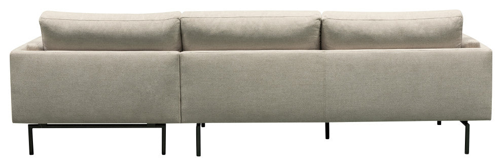 Aurora 2-Piece Stain-Resistant Fabric Sectional, Beige