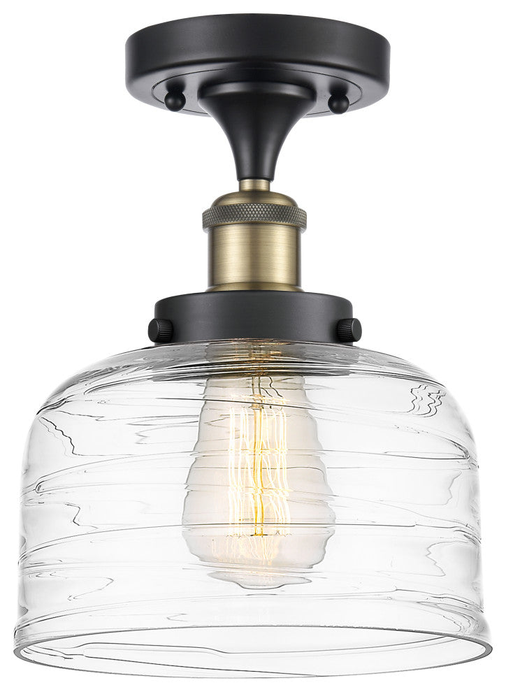 Innovations 916-1C-BAB-G713-LED 1-Light Semi-Flush Mount, Black Antique Brass