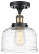 Innovations 916-1C-BAB-G713-LED 1-Light Semi-Flush Mount, Black Antique Brass