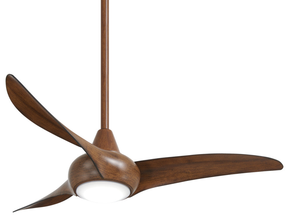 Minka Aire Light Wave LED 44" Ceiling Fan With Remote Control, Distressed Koa