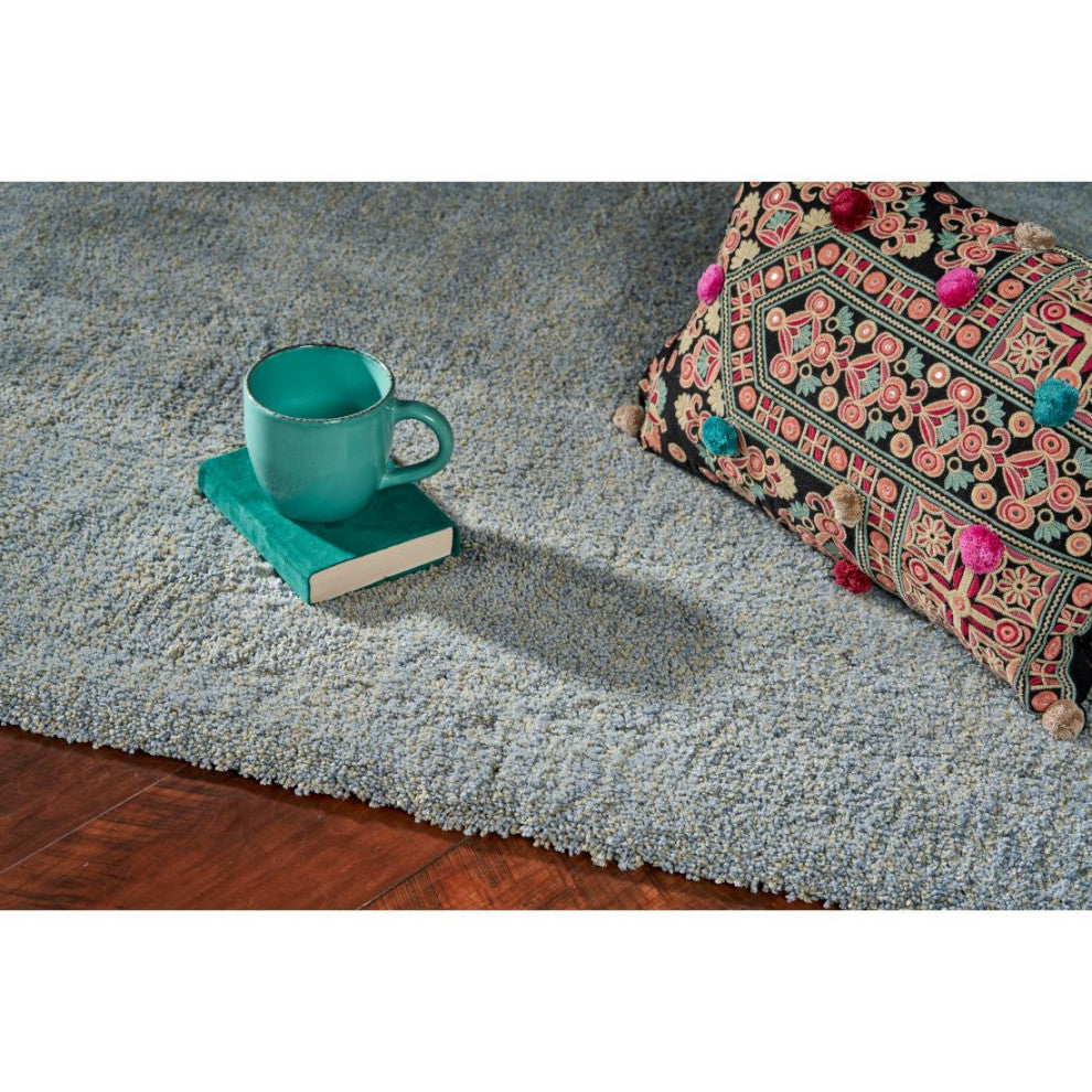 KAS Bliss 1582 Blue Heather Shag Area Rug, 7'6" X 9'6"