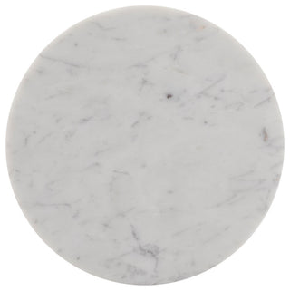 Close-up view of the marble tabletop on white background; cropped to feature the top surface.