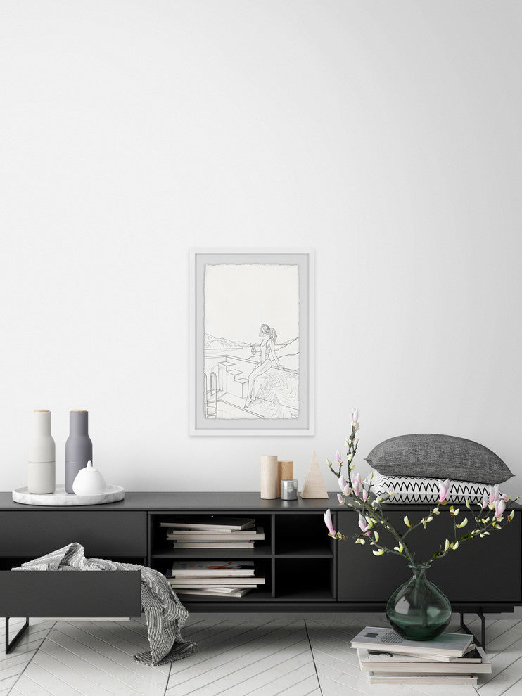 "Edgy Swimsuit" Framed Painting Print, 8"x12"
