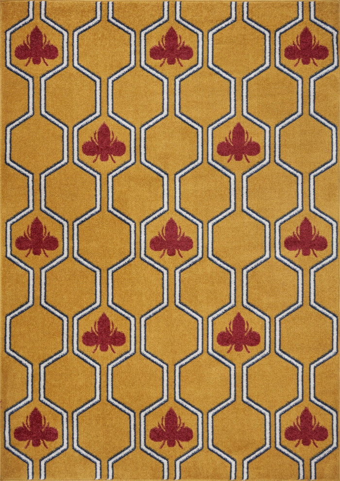 8??x 9??Yellow and Red Honey Bee Area Rug
