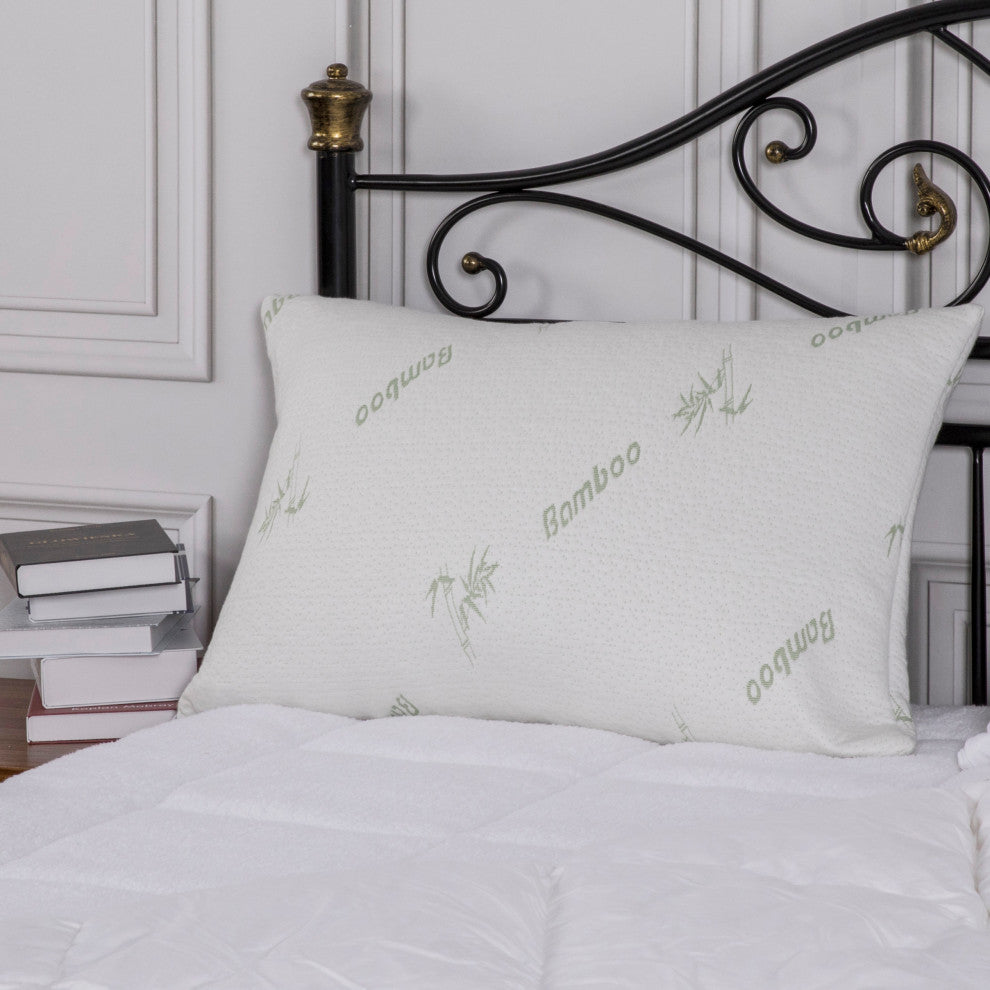 Bamboo Memory Foam Pillow With Removable Cover, Standard