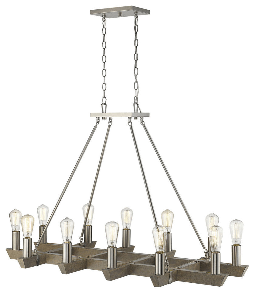 Finnick 12-Light Satin Nickel Chandelier