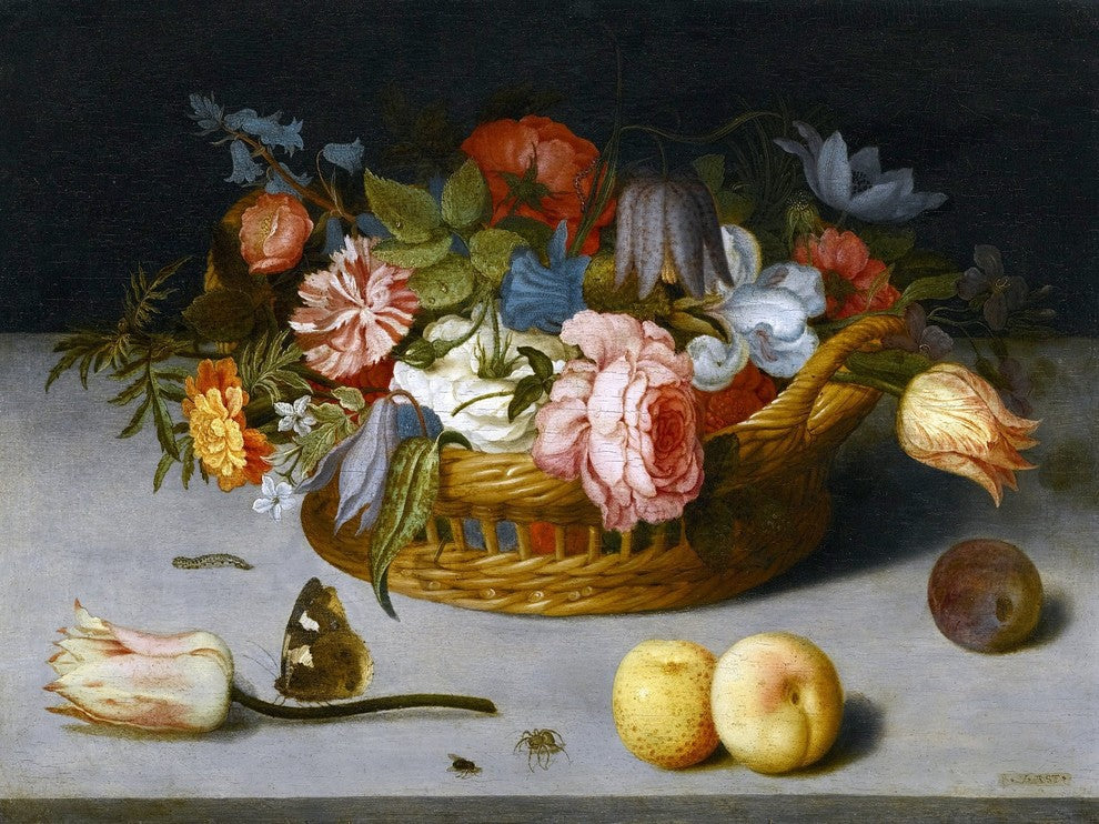 Tile Mural Still Life With Roses By Balthasar Van Der Ast, 6"x8", Matte