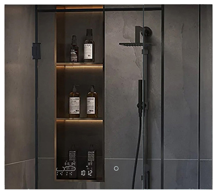Lexora Savera LED Medicine Cabinet, Defogger, 36 in. X 36 in.