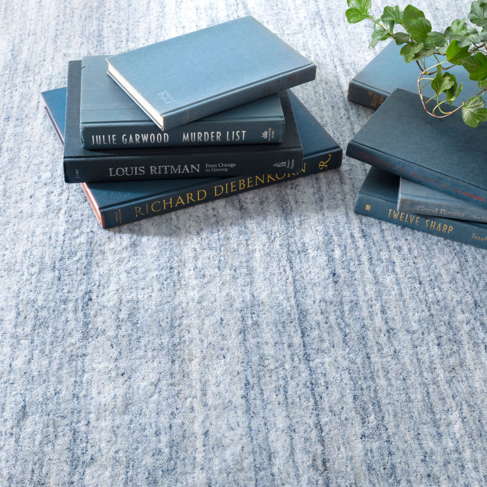 Dash & Albert Nordic Blue Hand Loom Knotted Performance Rug, Blue, 2'6" x 8'