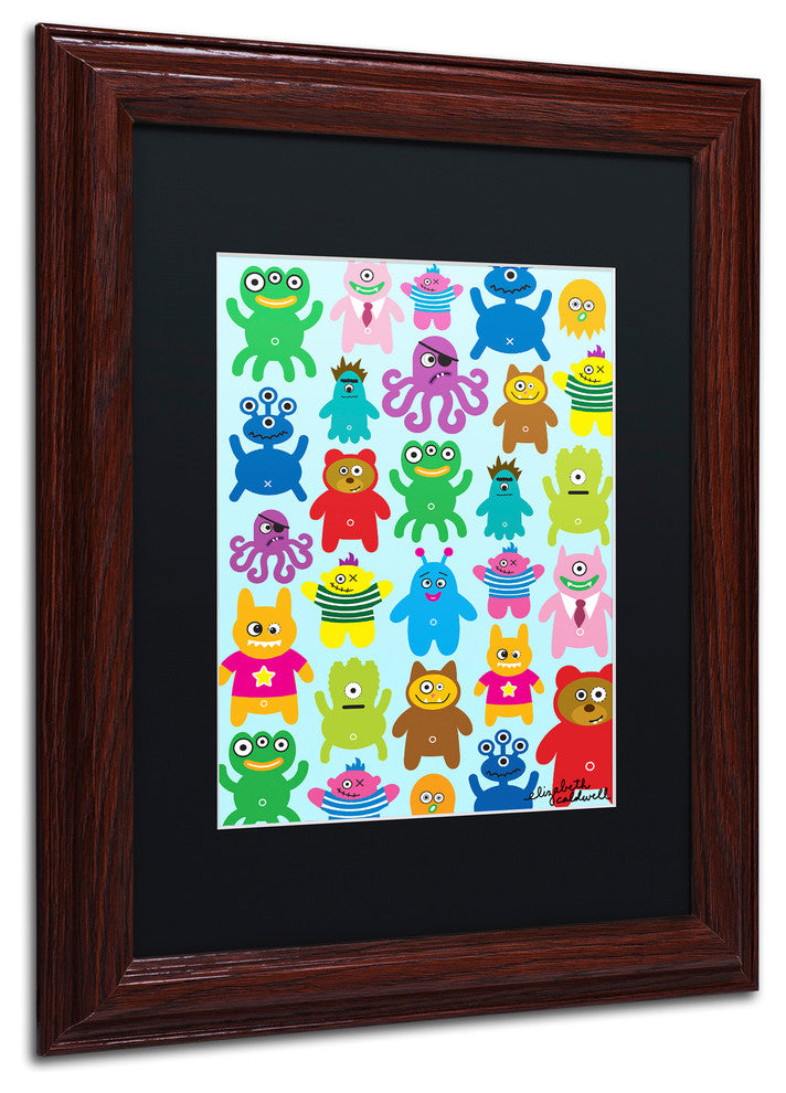 Elizabeth Caldwell 'Monsters and Aliens' Art, Wood Frame, Black Mat, 11x14