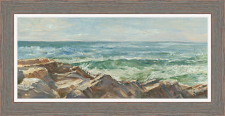 "Impasto Ocean View III" Wall Art, 17"x33"