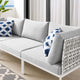 Lounge Sofa, Sunbrella, Aluminum, Metal, Gray, Modern, Outdoor Patio Cafe