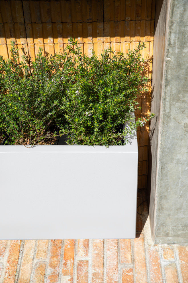 Veradek Block Series Long Box Planter, White, 13"h X 11"w X 25"l