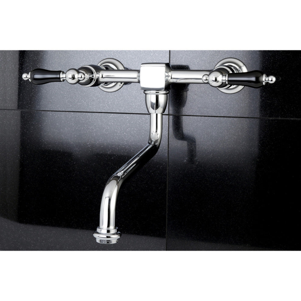 Kingston Brass Wall Mount Bathroom Faucet, Polished Chrome