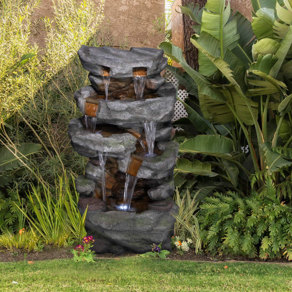 Cascading Stone Wall Fountain