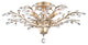 Cathy 4-Light Crystal Leaves Flush Mount in Brushed Champagne Silver Finish