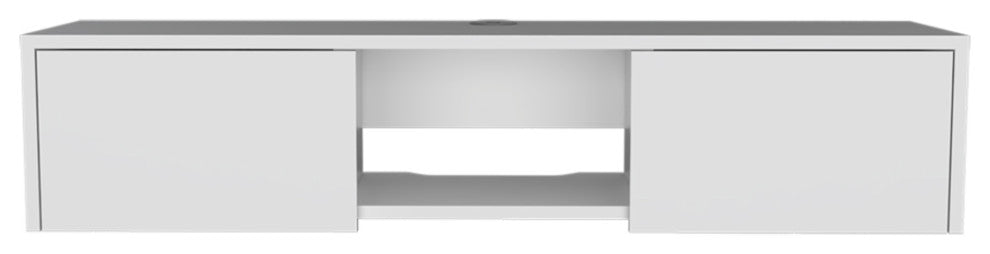 49" White Floating Mount TV Stand
