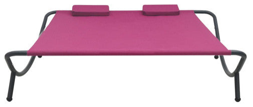 vidaXL Outdoor Chaise Lounge Patio Lounge Bed Sun Lounger Daybed Fabric Pink