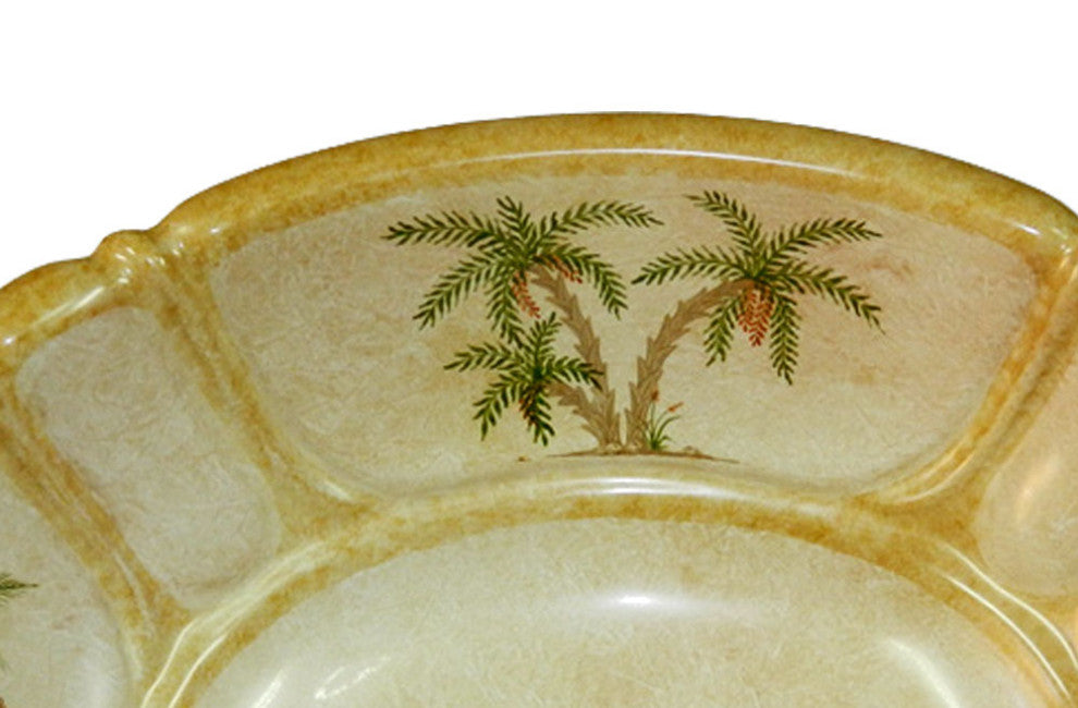 Hand Painted Sink " Palm Island " Cambridge Drop-In Sink