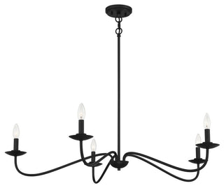 5-Light Chandelier, Matte Black