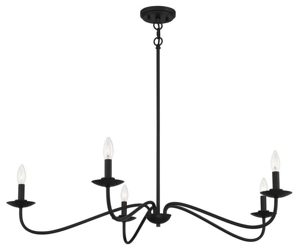 5-Light Chandelier, Matte Black