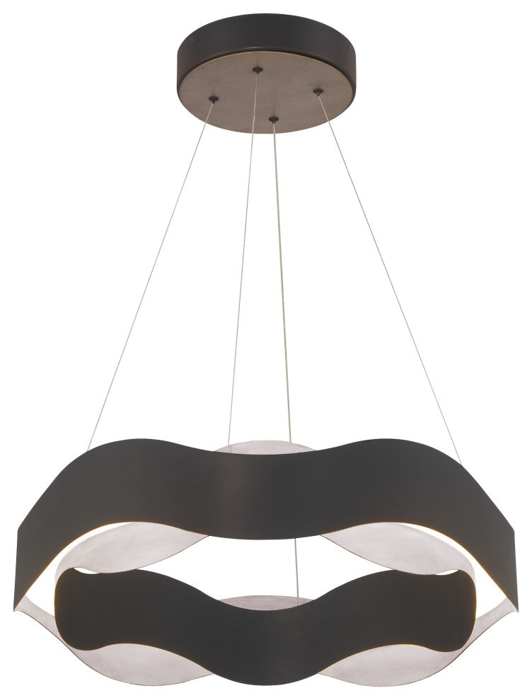 Vaughan 1-Light 24" Chandelier, Black/Nickel