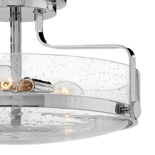 Hinkley Harper 18" Large Semi-Flush Ceiling Light, Chrome + Clear Seedy