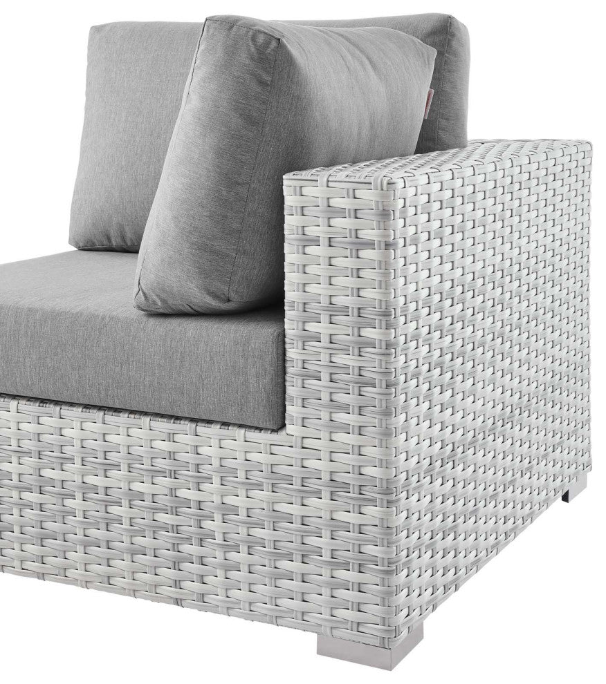 Lounge Sectional Sofa Chair Set, Rattan, Wicker, Gray, Modern, Outdoor