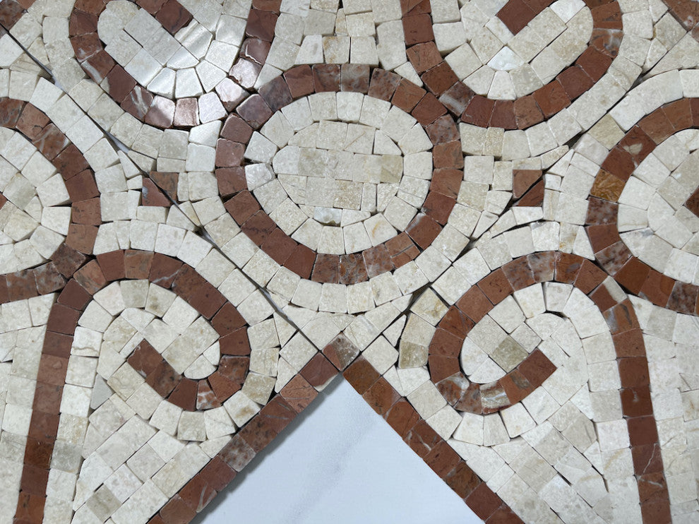 Marble Mosaic Border Listello Tile Everlasting Rojo 7.1x15.7 Polished, 1 piece