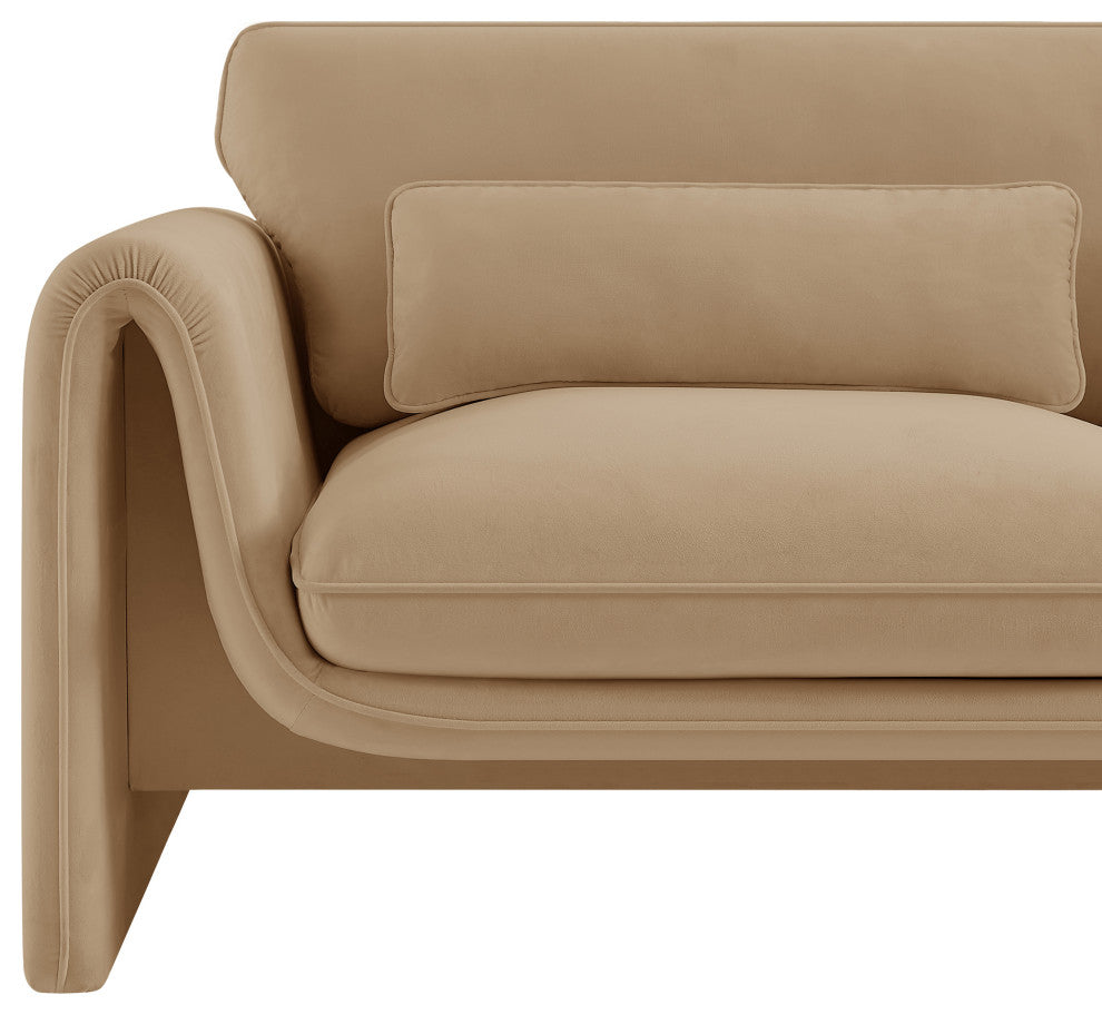 Sloan Camel Velvet Fabric Chair