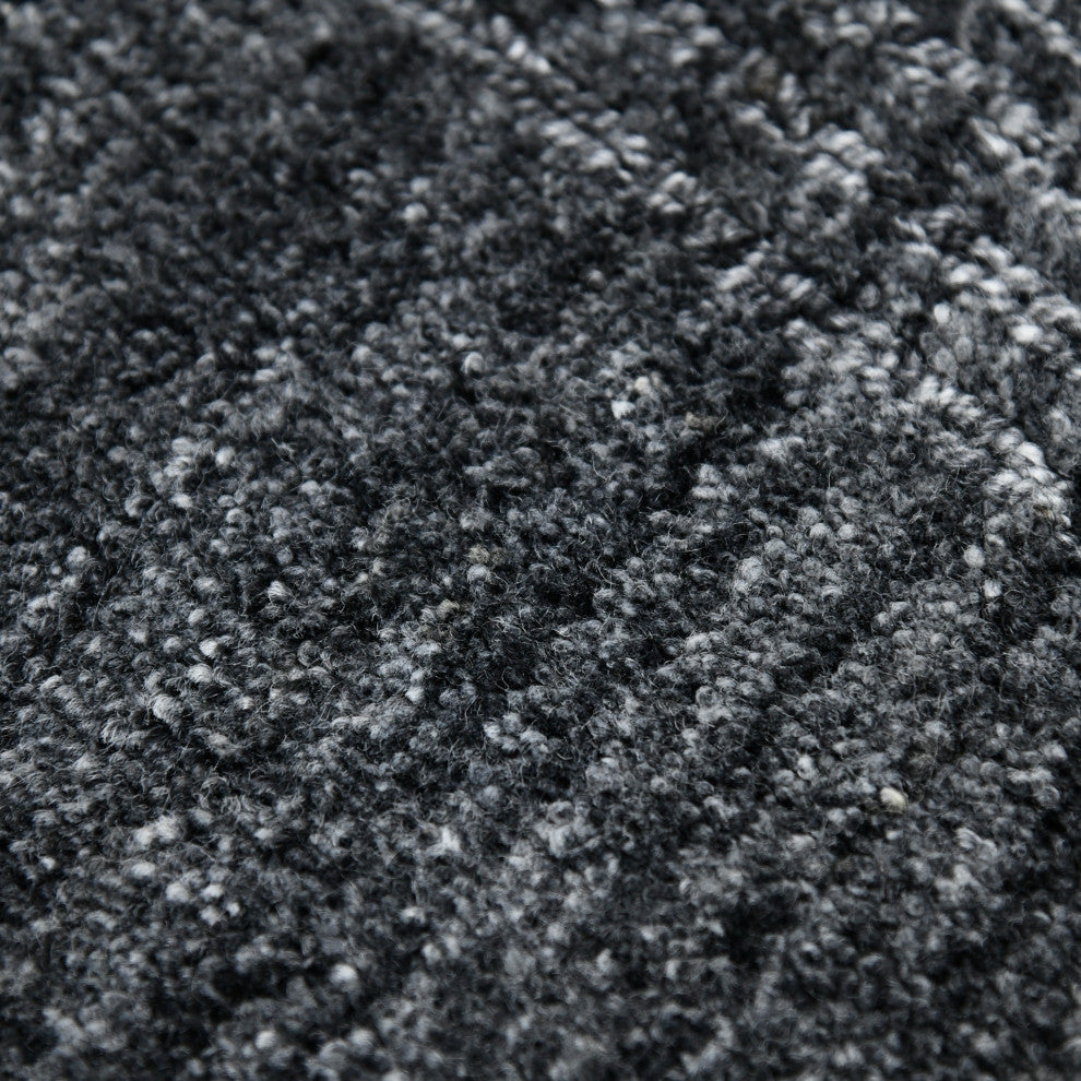 Bence Transitional Hand-Woven Wool Blend Area Rug, Dark Gray, 2'x3'