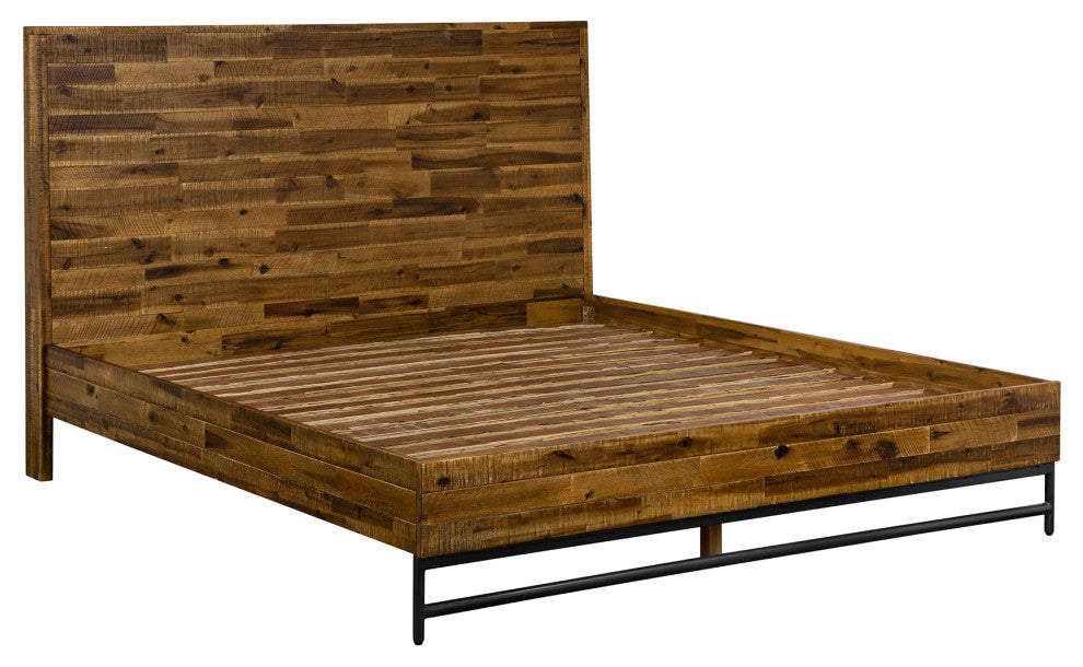 Cusco Rustic Acacia Platform Queen Bed