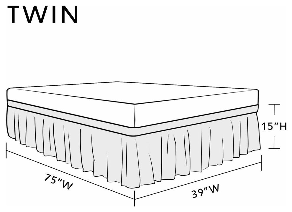 Subrtex Wrap Around Soft Fabric Bed Skirt, Navy-Bed Skirt, Twin