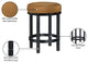 Monette Upholstered Bar and Counter Stool, Saddle, Velvet, Black Finish