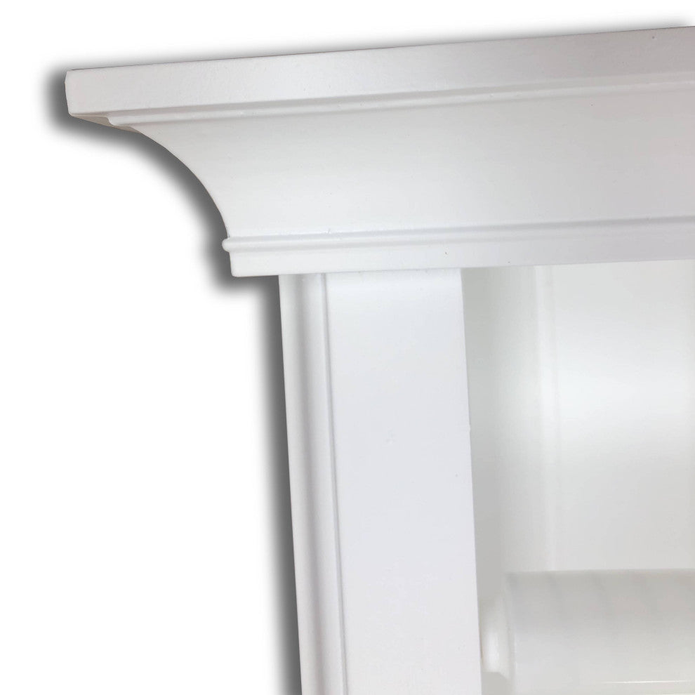 Tampa Recessed Solid Wood Toilet Paper Holder 7 x 8.5, White Enamel