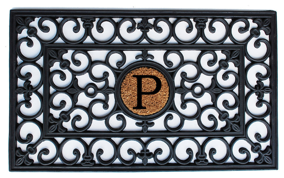 Rubber Monogram Doormat 18"x30", Letter P