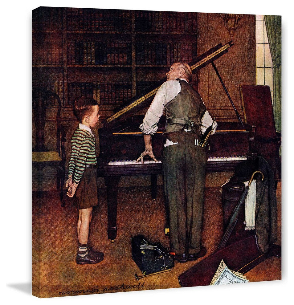 "Piano Tuner" Painting Print on Canvas by Norman Rockwell