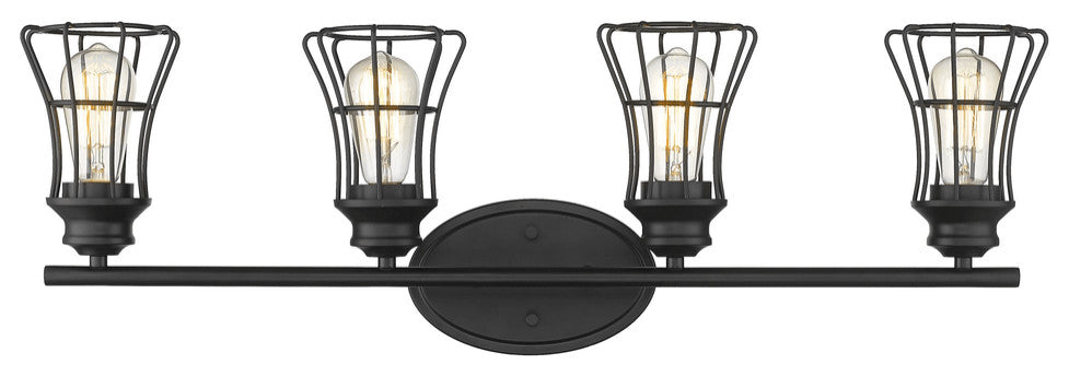 Piers 4-Light Matte Black Vanity
