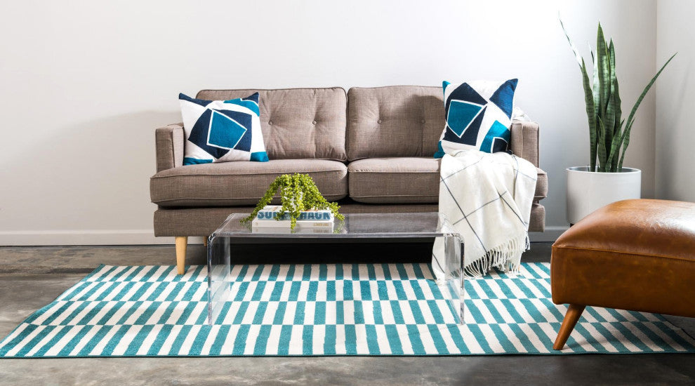 Rug Unique Loom Williamsburg Teal Rectangular 4' 0 x 6' 0