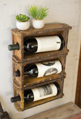 HANGING ANTIQUE BRICK MOLD WINE RACK